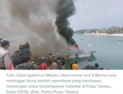 Speedboat Kampanye Meledak Cagub Maluku Utara Tewas Di Tempat