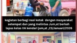 Mempererat silaturahmi, Lapas Kelas IIA Kendari Berbagi Sembako Dengan Masyarakat Sekitar di Ju,mat Berkah
