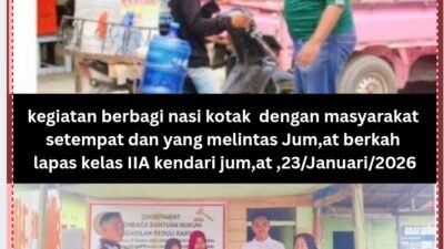 Mempererat silaturahmi, Lapas Kelas IIA Kendari Berbagi Sembako Dengan Masyarakat Sekitar di Ju,mat Berkah