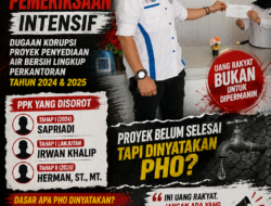 PPWI Desak Agar Semua PPK Proyek Pengadaan Air Bersih Perkantoran di Periksa Secara Intensif.Dasar PHO di Pertanyakan
