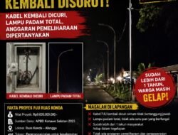 PJU Rp9 Miliar di Ruas Konda Kembali Disorot: Kabel Kembali Dicuri, Lampu Padam Total, Anggaran Pemeliharaan Dipertanyakan