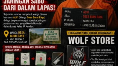 Pergantian KPLP Lapas Kendari Disorot, Dugaan Operator Jaringan Sabu dari Balik Lapas Mencuat